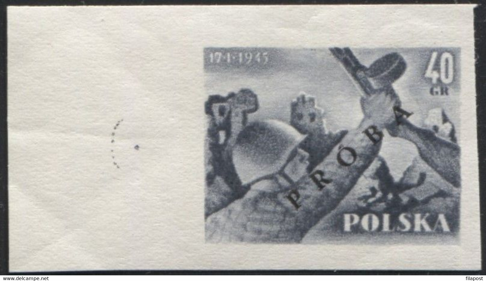 1955 Poland, Mi 897/898, Proof Of Colour 10th Anniversary Of Warsaw Liberation, PZF Expert Guarantee Korszeń MNH** P30 - Proofs & Reprints