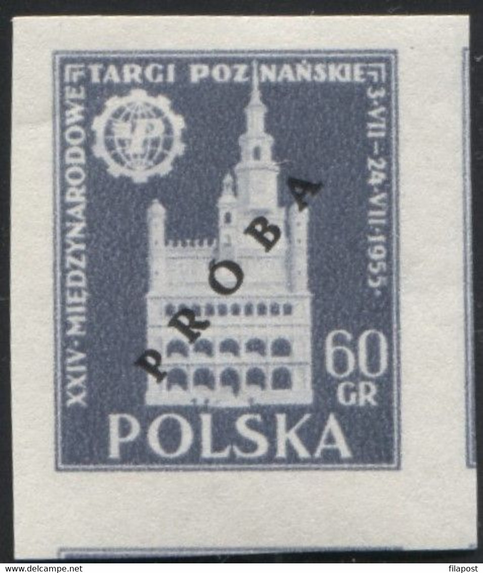 1955 Poland, Mi 915/916 Proof Of Colour, Guarantee Korszeń, City Hall Architecture Poznań International Fair MNH** P30 - Proeven & Herdruk