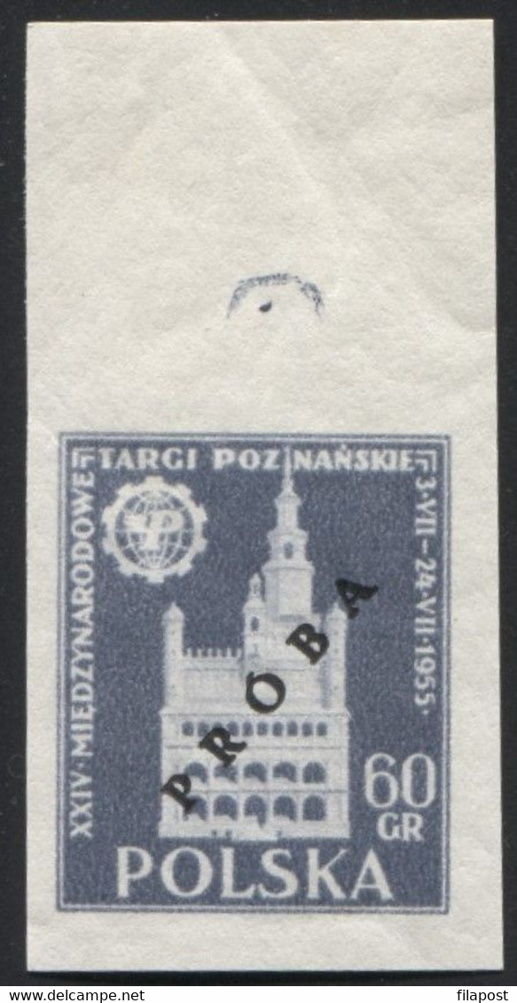 1955 Poland, Mi 915/916 Proof Of Colour, Guarantee Korszeń, City Hall Architecture Poznań International Fair MNH** P30 - Proeven & Herdruk