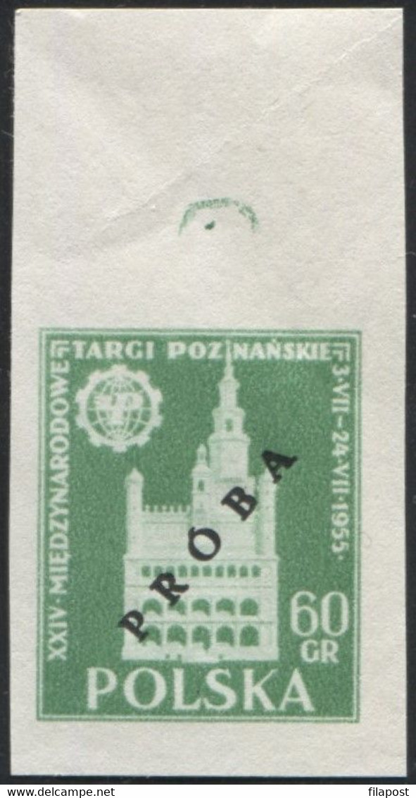 1955 Poland, Mi 915/916 Proof Of Colour, Guarantee Korszeń, City Hall Architecture Poznań International Fair MNH** P30 - Proofs & Reprints