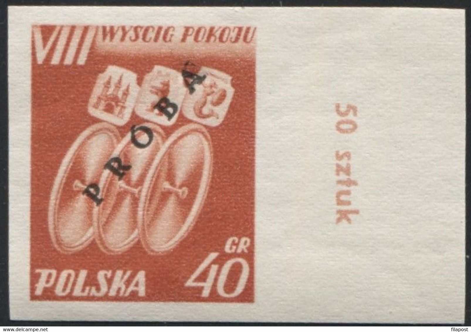 Poland 1955, Mi 905/6 VIII International Cycling Peace Race Original Proof Colour Guarantee PZF Expert Korszeń MNH** P30 - Proofs & Reprints