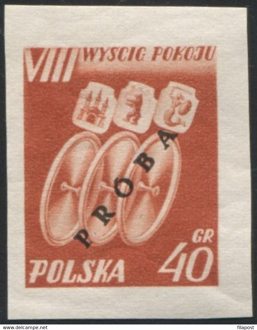 Poland 1955, Mi 905/6 VIII International Cycling Peace Race Original Proof Colour Guarantee PZF Expert Korszeń MNH** P30 - Proofs & Reprints