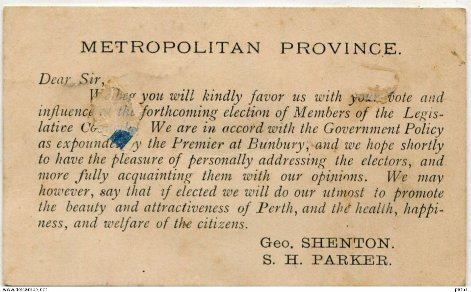 AUSTRALIE / AUSTRALIA - Perth :  Entier Postal 1 1/2 Penny Western Australia  - 1894 - Covers & Documents