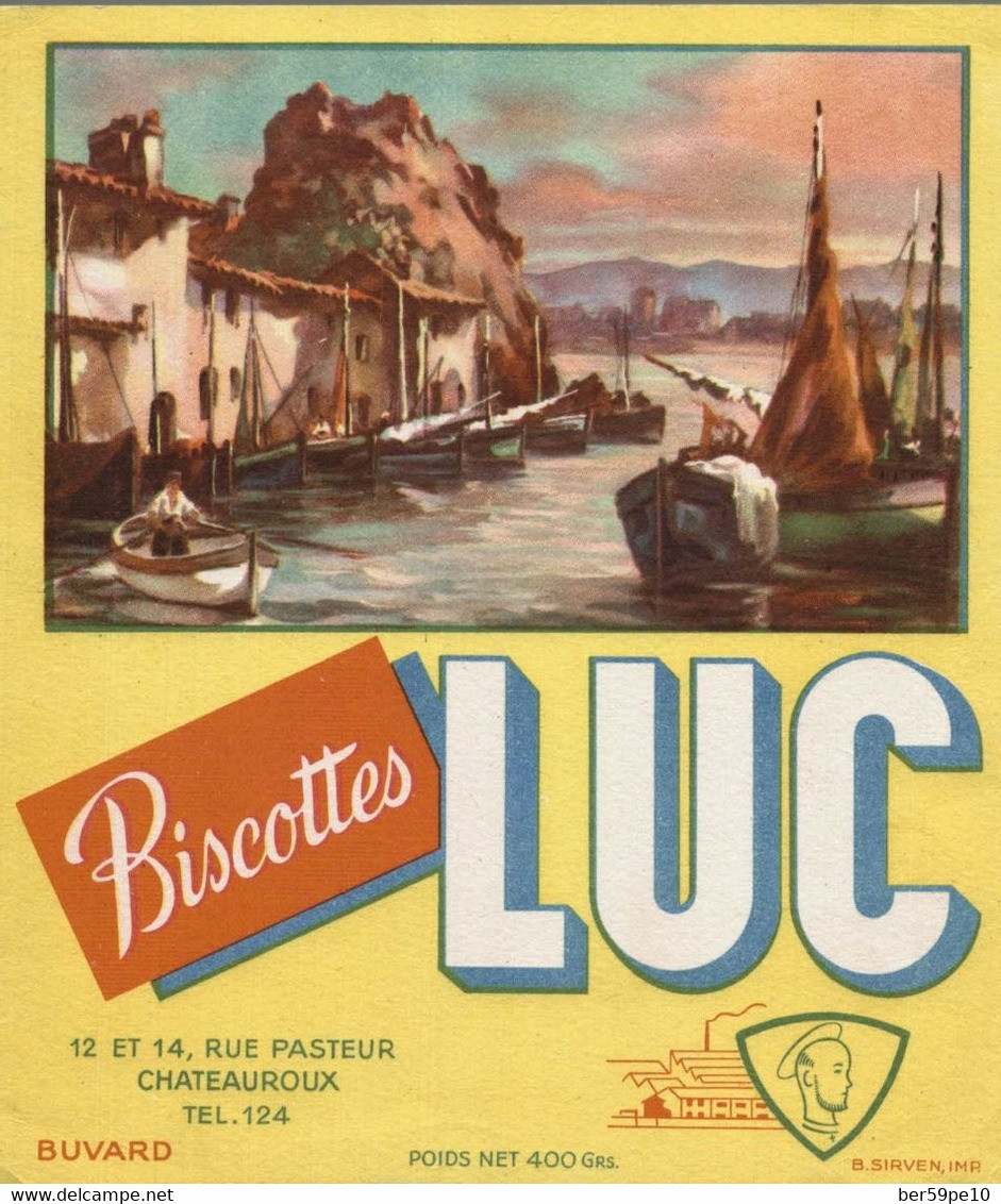 BUVARD BISCOTTES LUC  LES BATEAUX DE PECHE - Biscottes