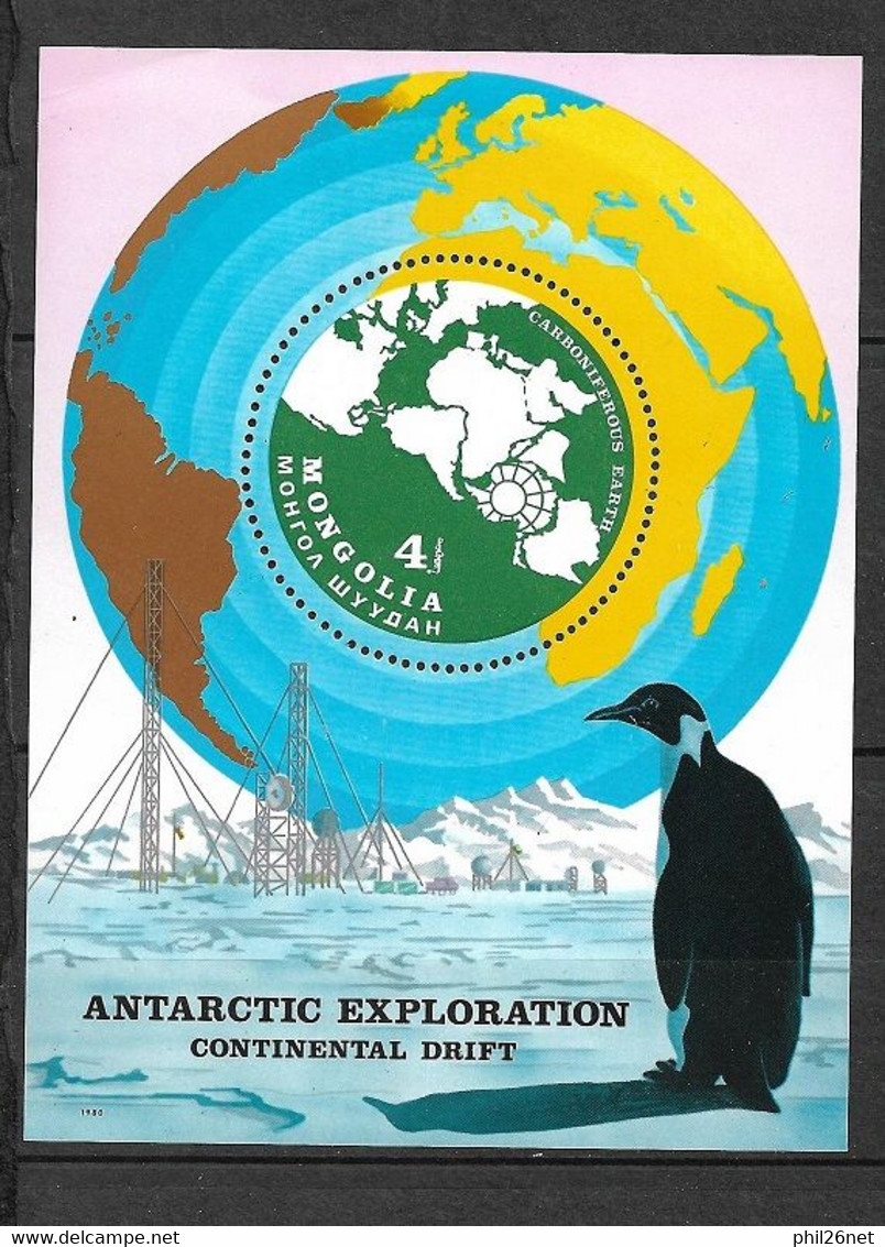 Mongolie Bloc N° 69  Exploration Polaire   Neuf  * *  B/TB = MNH F/ VF    - Expéditions Arctiques