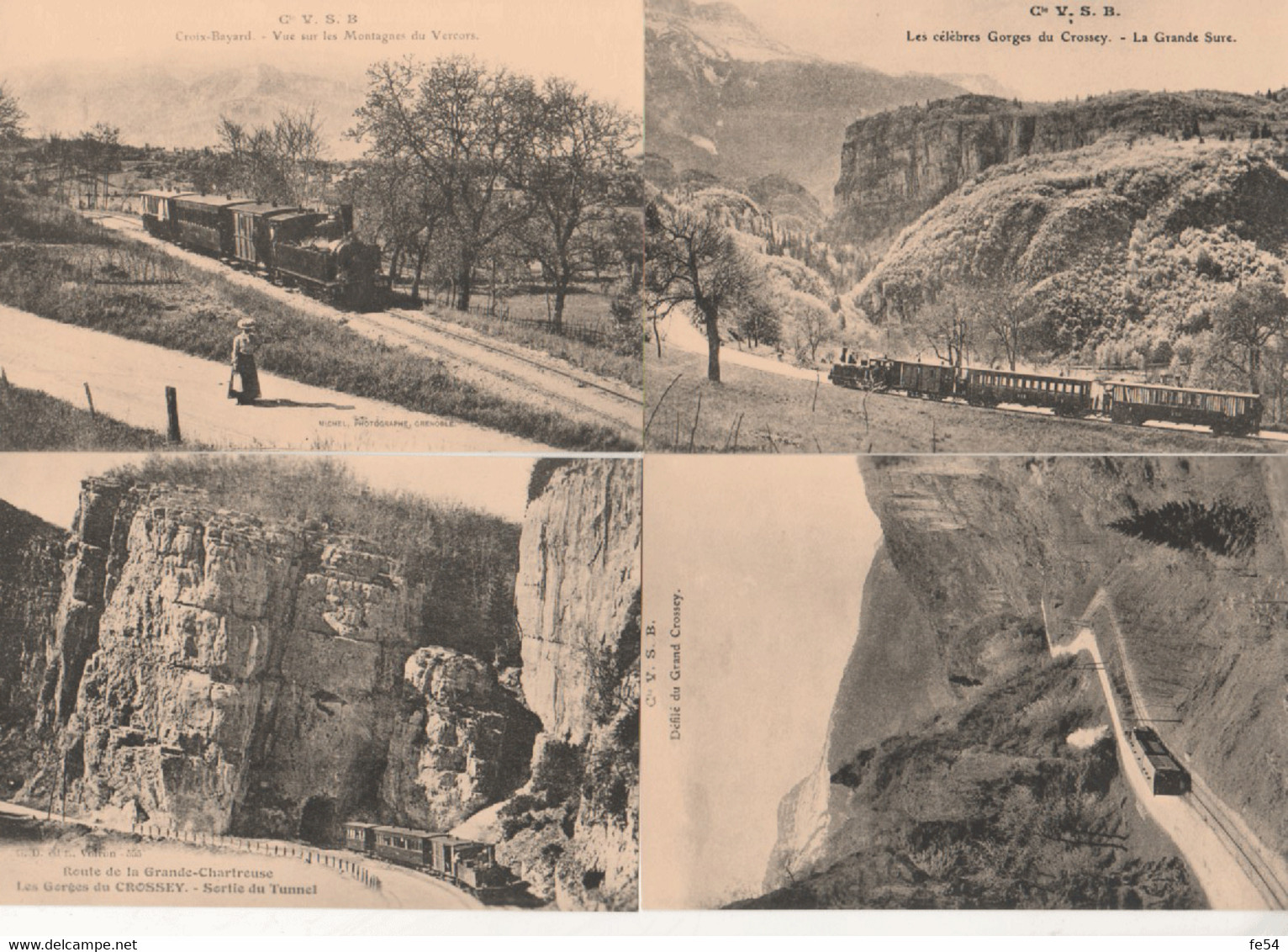 ° VOIRON à SAINT BERON - CHEMIN DE FER ° train - locomotive - wagon ° LOT 2 documents & 12 cartes postales °