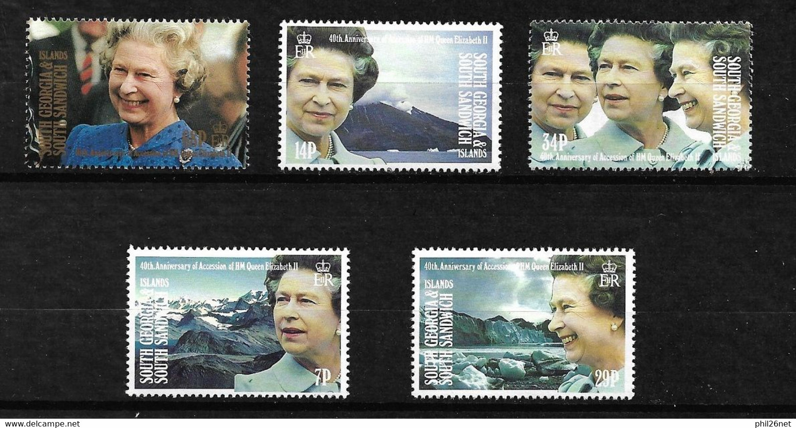 South Georgia And Sandwich Islands Michel N°198 à 202 Neufs * *   B/TB = MNH F/ VF   - Südgeorgien