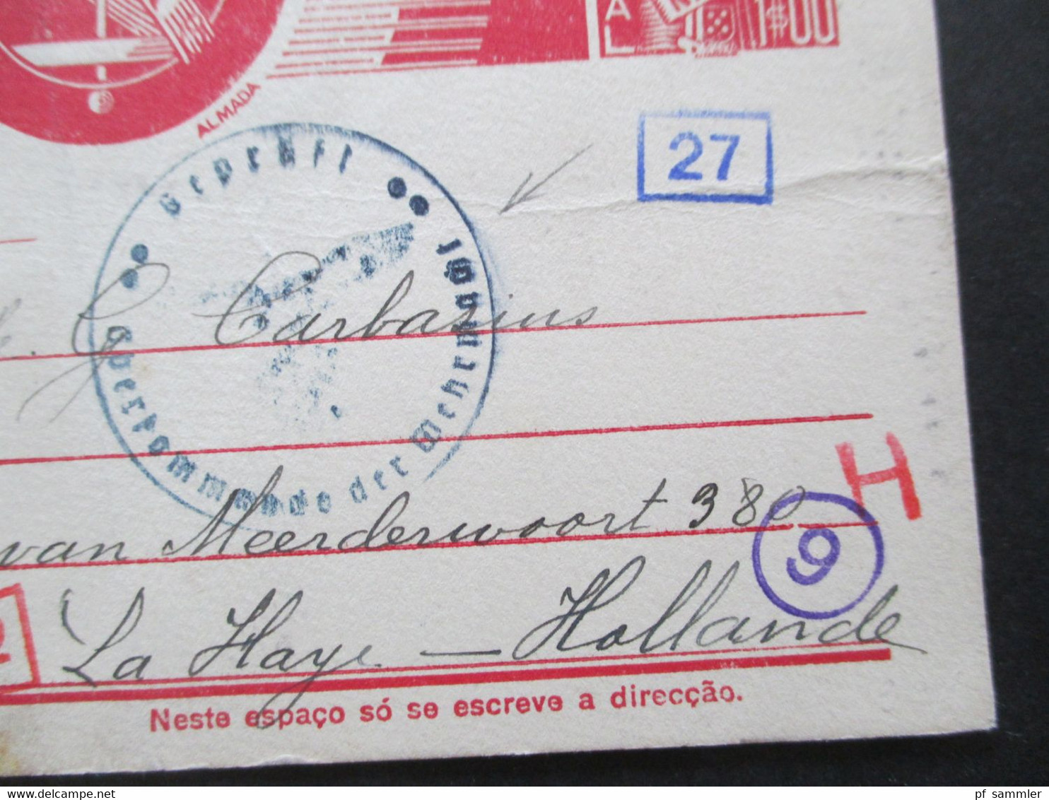 Portugal 1942 Ganzsache P 84  Nach Holland Mit Zensur Der Wehrmacht / Mehrfachzensur - Entiers Postaux