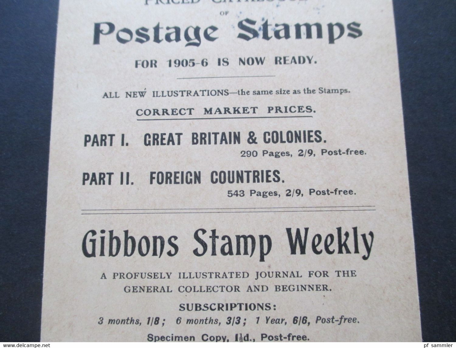 GB 1905 Bedruckte Ganzsache Priced Catalogue Postage Stamps Stanley Gibbon / Gibbons Stamp Weekly - Covers & Documents