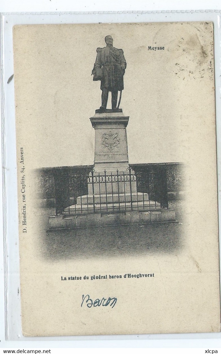 Meise Meysse La Statue Du Général Baron D'Hoogvorst - Meise
