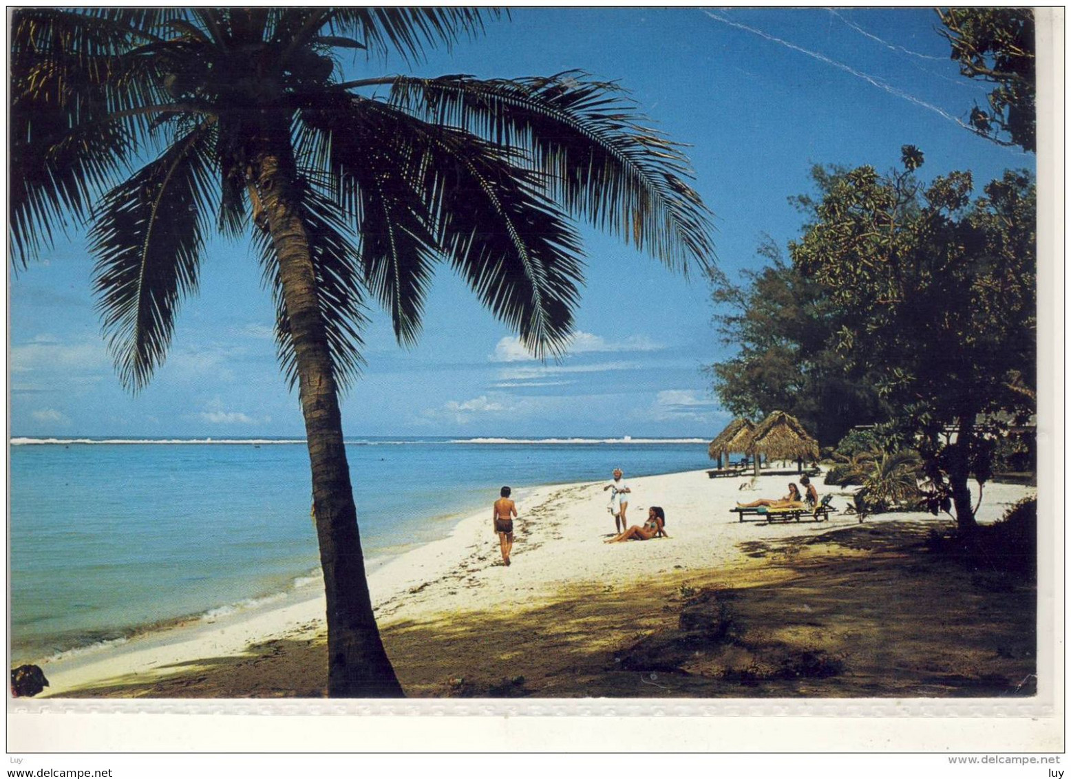 STORIA POSTALE FRANCOBOLLO COMMEMORATIVO COOK ISLANDS BEACH AND LAGOON RAROTONGAN HOTEL NICE STAMP CHRISTMAS - Cook Islands