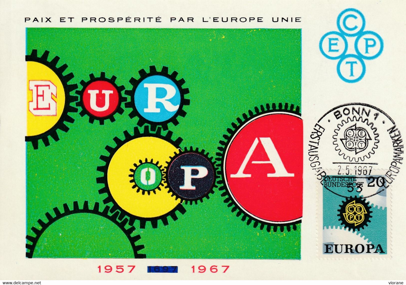 Carte Maximum -  Bonn - Paix Et Prospérité Par L'Europe Unie - Europa (2 Cartes) - Other & Unclassified