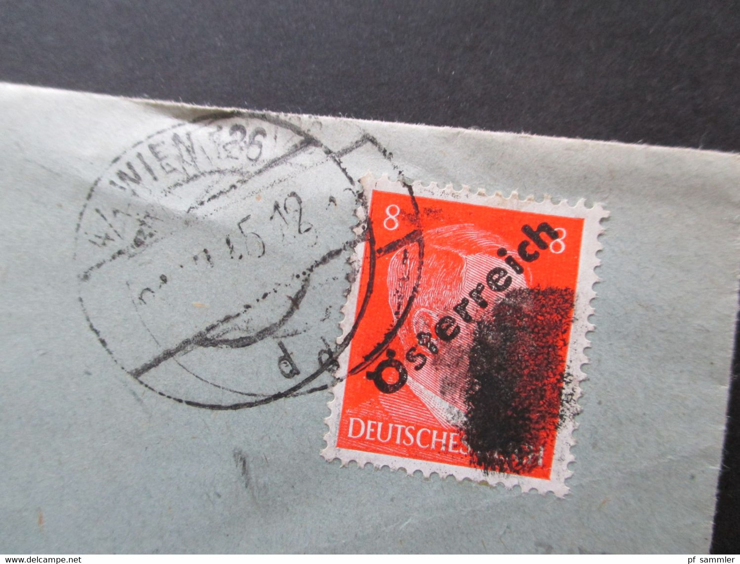 Österreich 1945 Hitler Marke Schwärzung / Klecksstempel Wiener Ortspost Aus Dem Bedarf! - Lettres & Documents