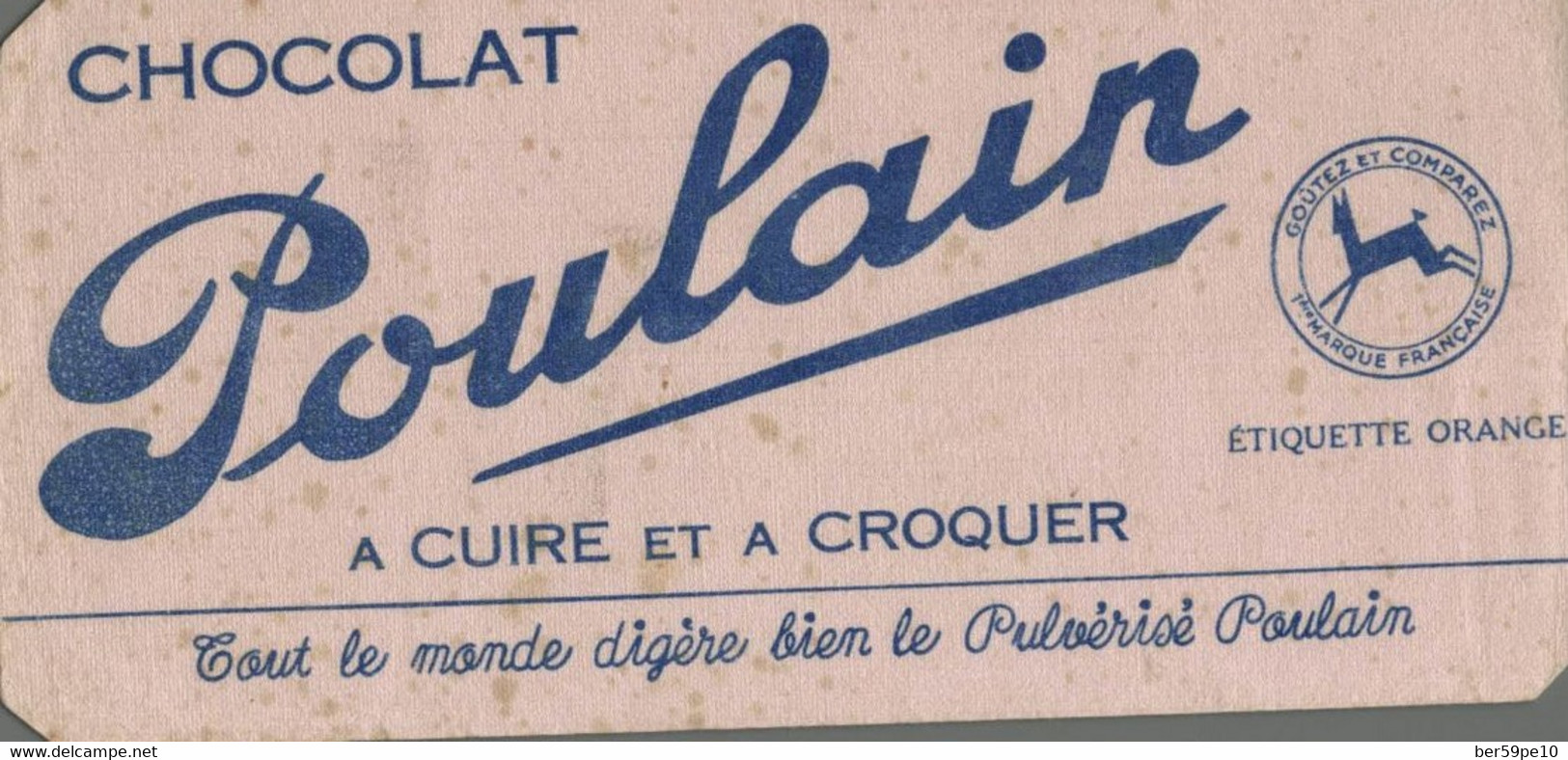 BUVARD CHOCOLAT POULAIN  A CUIRE OU A CROQUER - Café & Thé