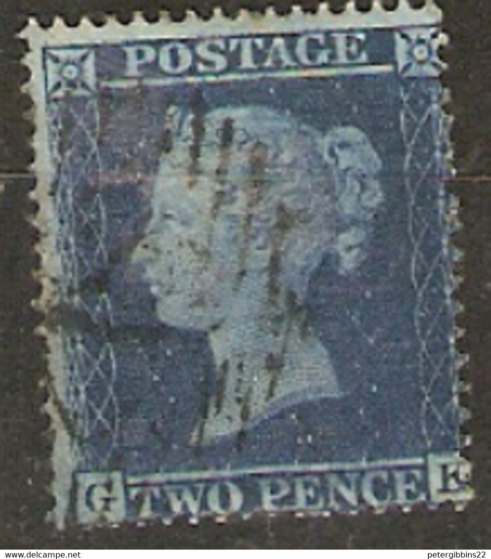 Great Britain  1856 SG 36a  2d  Blue Plate 6  White Paper  Fine Used - Gebraucht