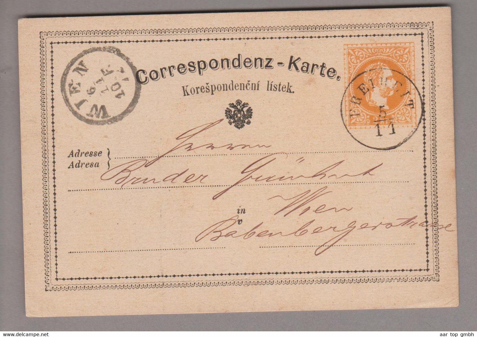 Tschechien Heimat Freiheit 1872-11-05 Auf Ganzsache Nach Wien - ...-1918 Prephilately