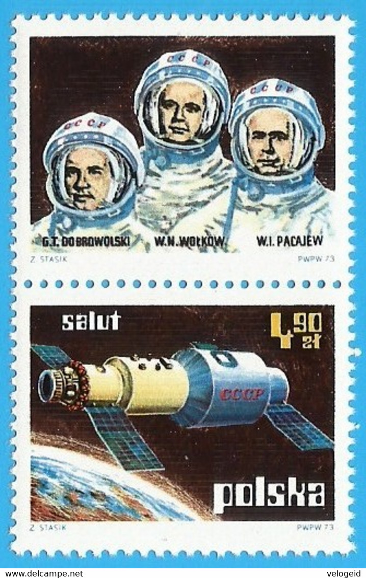 Polonia. Poland. 1973. Mi 2255.  Salut. American And Russian Astronomical Observatories In Space - Nuevos