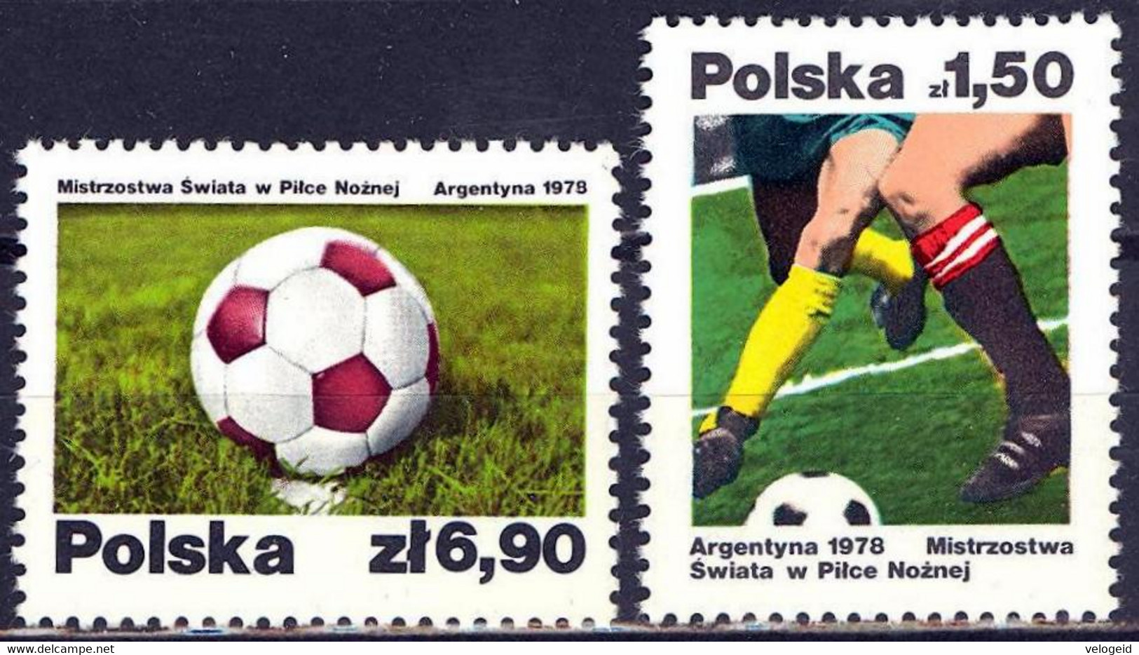 Polonia. Poland. 1978. Mi 2557 / 58. 11th World Cup Soccer Championships. Argentina - Nuevos