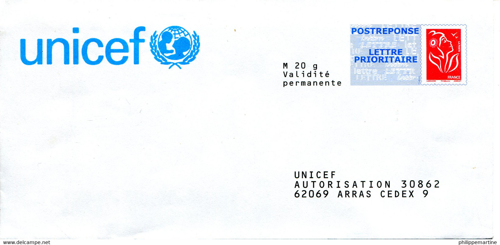 PAP Réponse UNICEF - Lot 08P200 (scan Recto Verso) - Prêts-à-poster:Answer/Lamouche