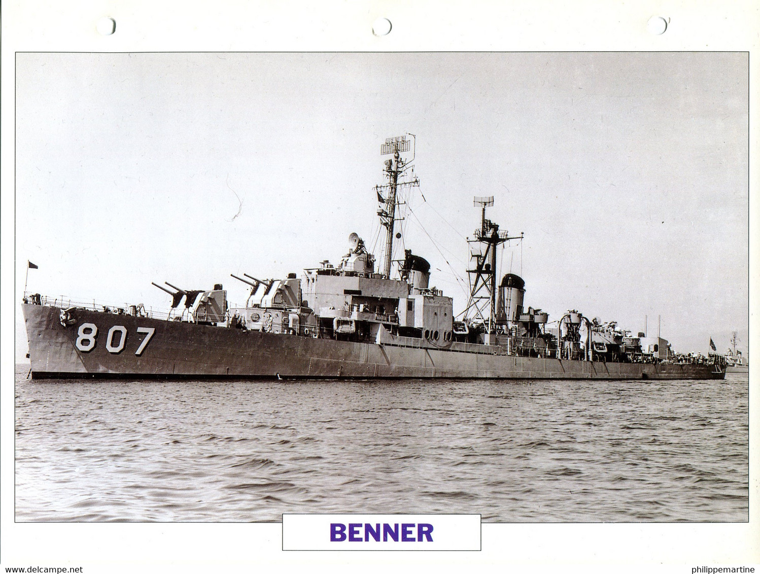 Etats Unis 1944 - Destroyer Piquet Radar BENNER - Bateaux