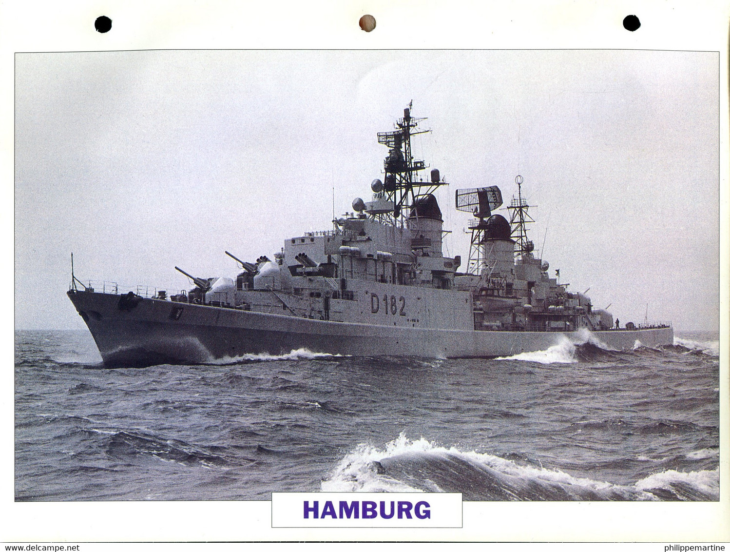 Allemagne 1960 - Destroyer Lance-missiles HAMBURG - Bateaux