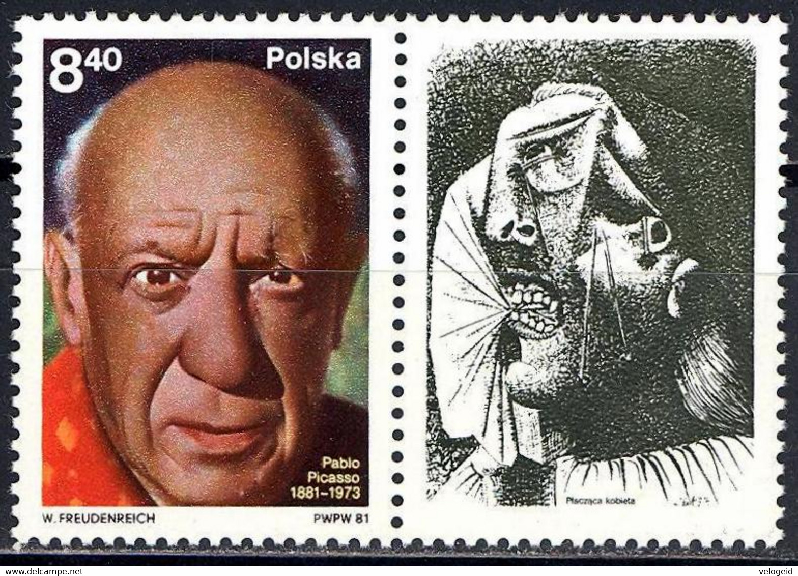 Polonia. Poland. 1981. Mi 2728. Pablo Picasso (1881-1973) - Nuevos