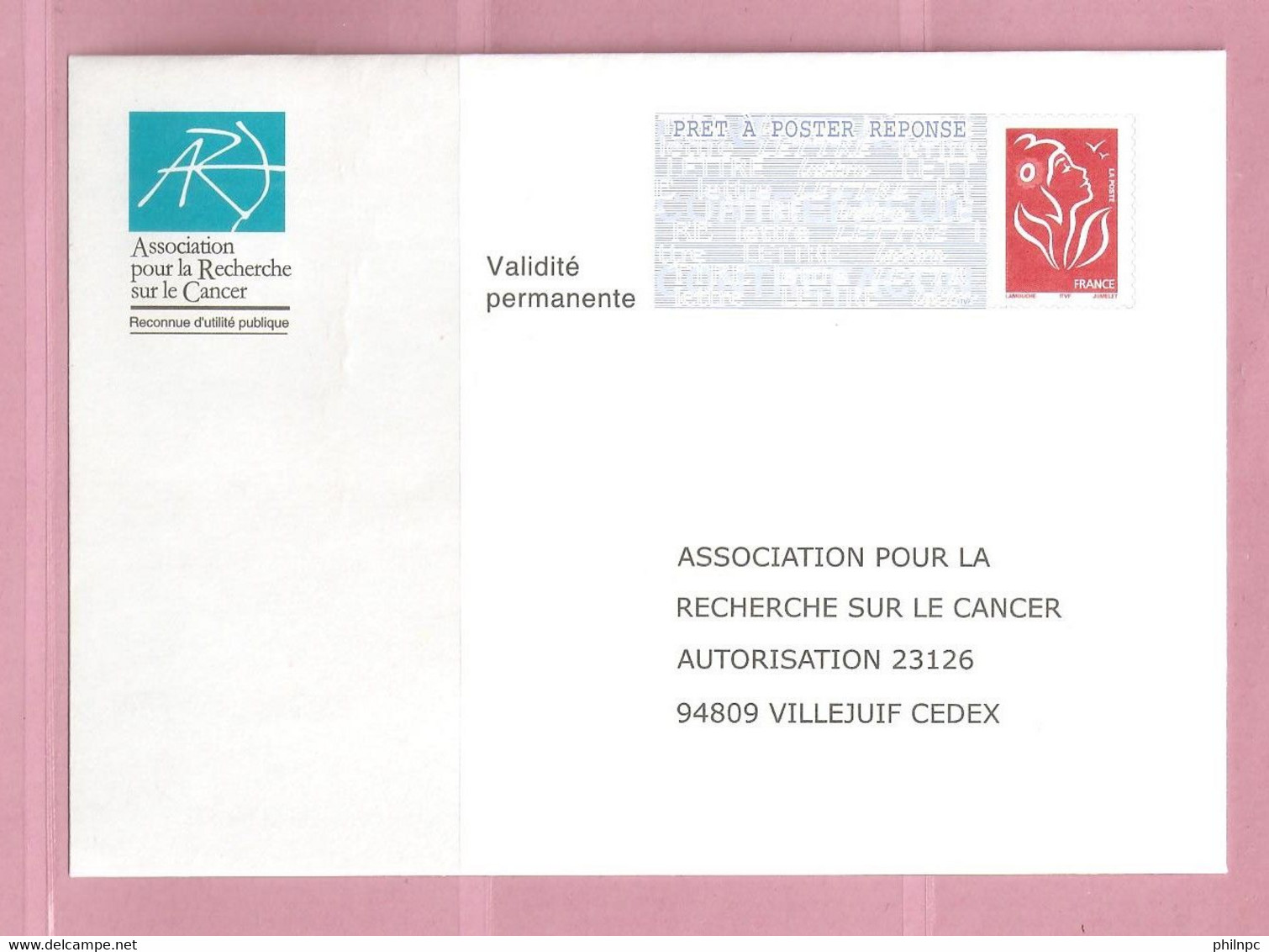 France, Prêt à Poster Réponse, 3734, Postréponse, ARC, Association Pour La Recherche Sur Le Cancer, Marianne De Lamouche - PAP: Antwort/Lamouche