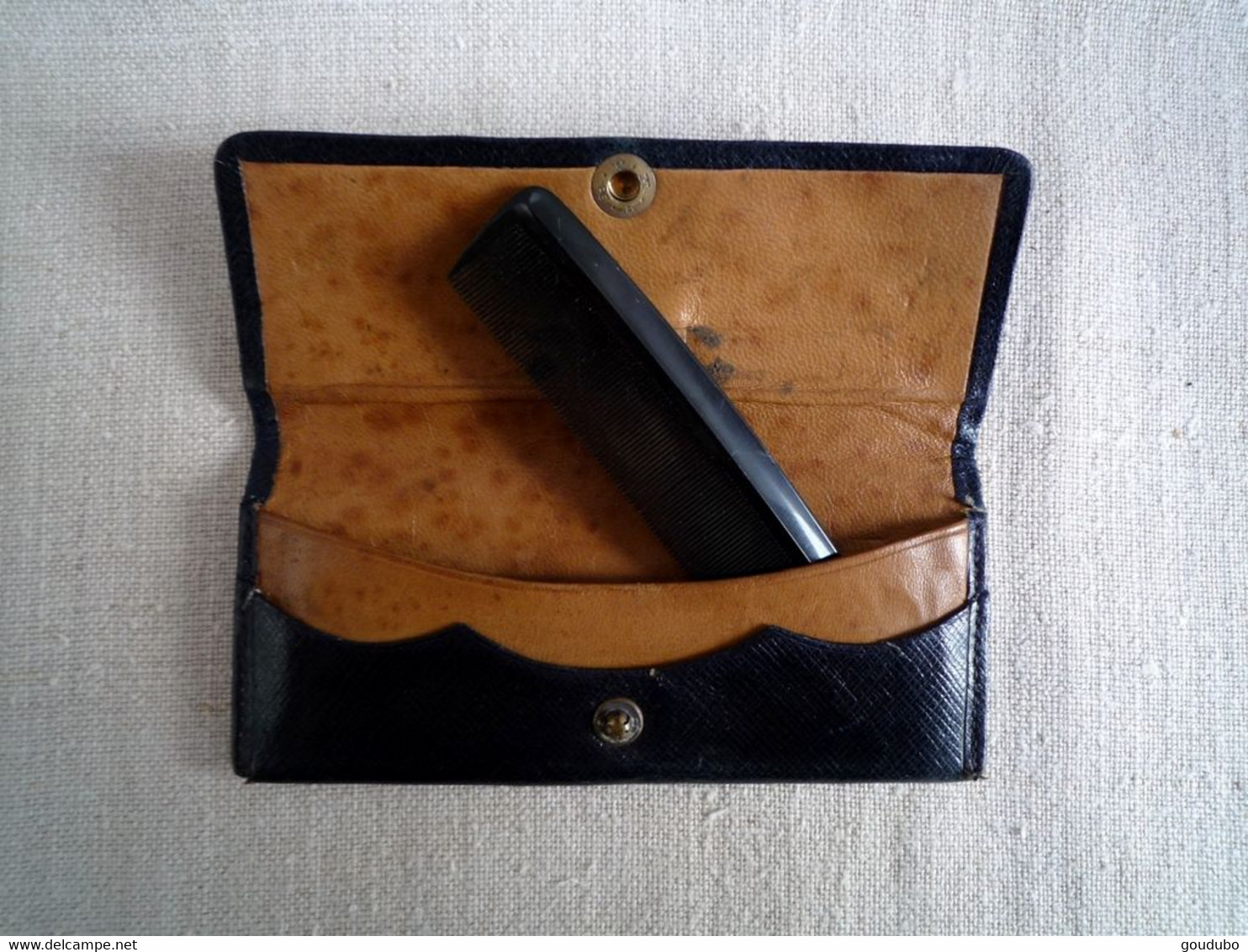 Necessaire De Toilette De Poche Ancien étui Cuir Noir Début 20ème - Accessoires