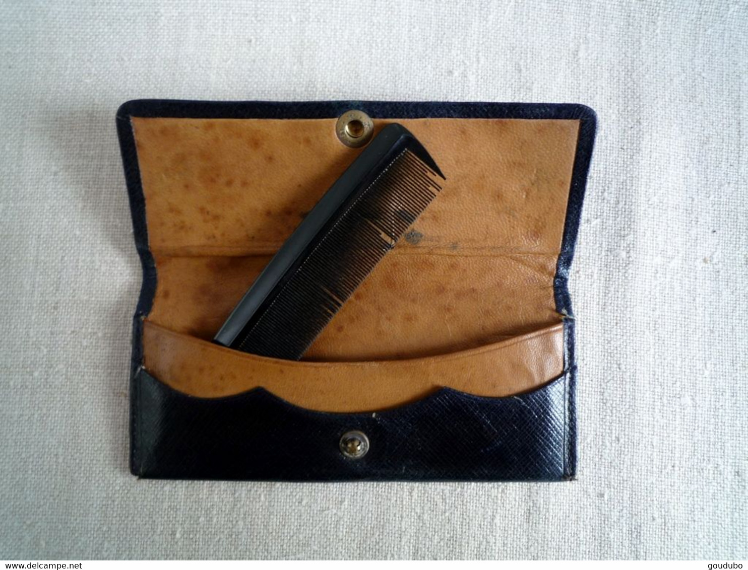 Necessaire De Toilette De Poche Ancien étui Cuir Noir Début 20ème - Accesorios