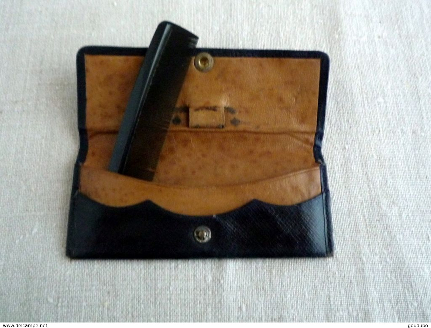 Necessaire De Toilette De Poche Ancien étui Cuir Noir Début 20ème - Accessoires