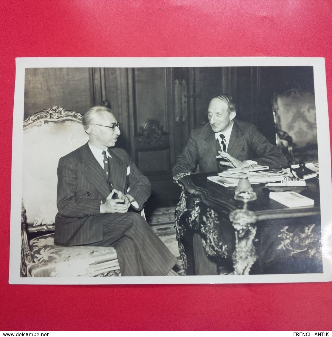 PHOTO LE PRESIDENT DU CONSEIL DE SYRIE AU QUAI D ORSAY M.BONNET ET M.DJEML MARDAM - Identified Persons