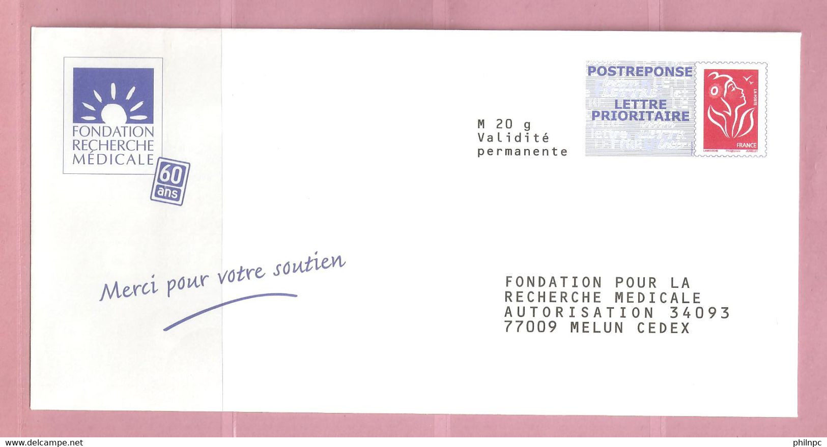 France, Prêt à Poster Réponse, 3734, Postréponse, Fondation Recherche Médicale, Marianne De Lamouche - Prêts-à-poster:Answer/Lamouche