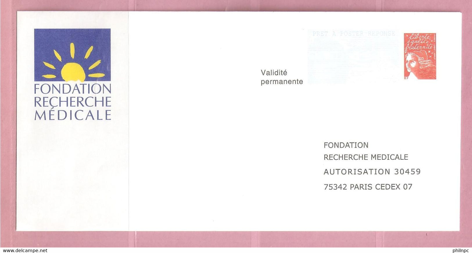 France, Prêt à Poster Réponse, 3417, Postréponse, Fondation Recherche Médicale, Marianne De Luquet - Listos Para Enviar: Respuesta /Luquet