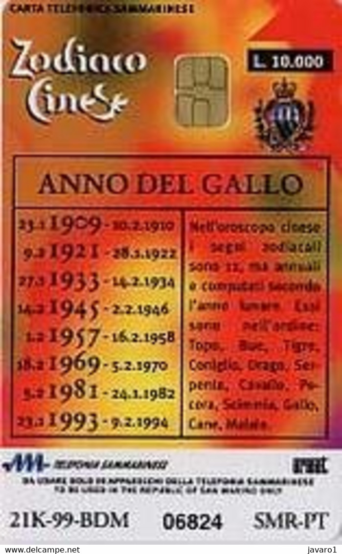 SANMARINO : RSM38 Chip S35 10000 Horoscope Year Of The Rooster MINT - San Marino