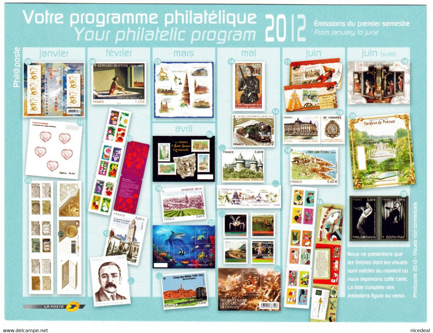 2 Blocs Feuillets 800e Anniversaire Cathédrale Reims + Enveloppe Phil@poste Bonne Année 2012 + Calendrier Philatélique - Blocs Souvenir