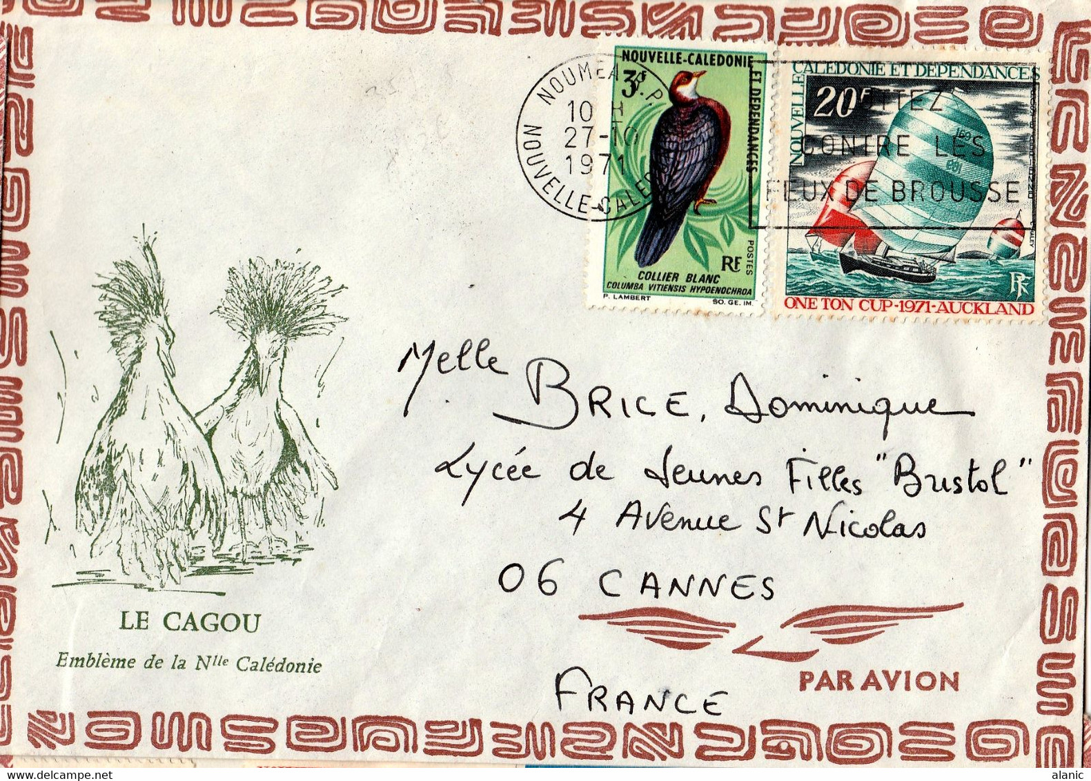 Nouvelle-Calédonie > 1971> S/Lettre  N°343+ PA 120   BON ETAT - Cartas & Documentos