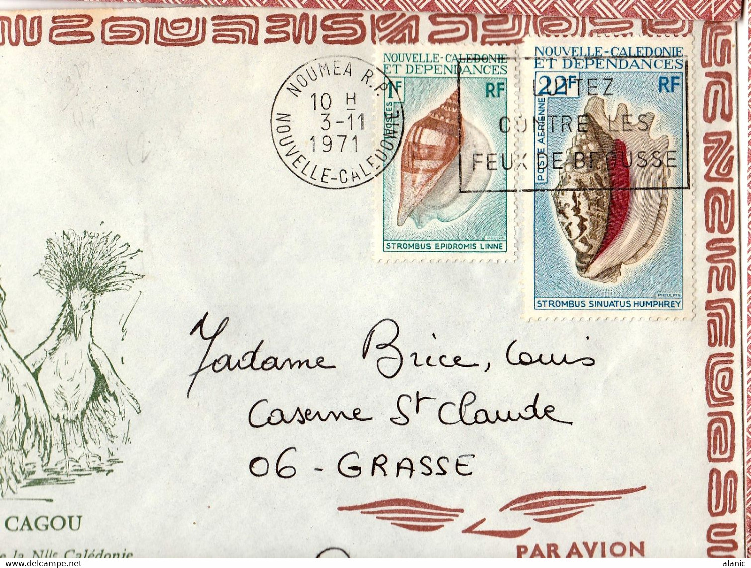 Nouvelle-Calédonie > 1971> S/Lettre  N°372+ PA 113  BON ETAT - Storia Postale