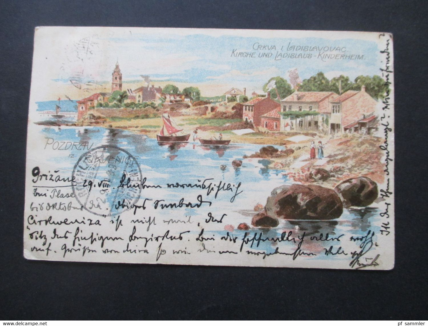 Ungarn / SHS 1900 Crikvenice AK Kirche Und Ladislaus Kinderheim An Heinrich Von Nitzschwitz Auf Königsfeld Rittergut - Croacia