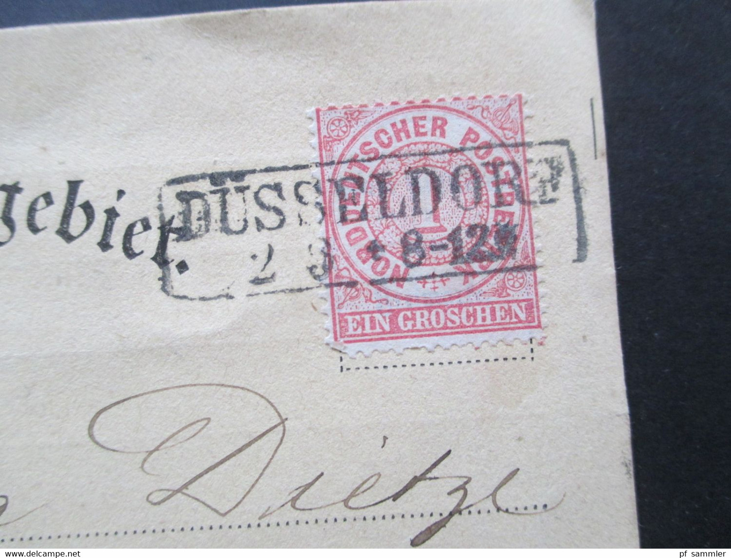 Altdeutschland NDP Um 1870 Norddeutsches Postgebiet Correspondenz Karte Ra2 Düsseldorf Und Ank. Stp. K1 Elberfeld - Cartas & Documentos