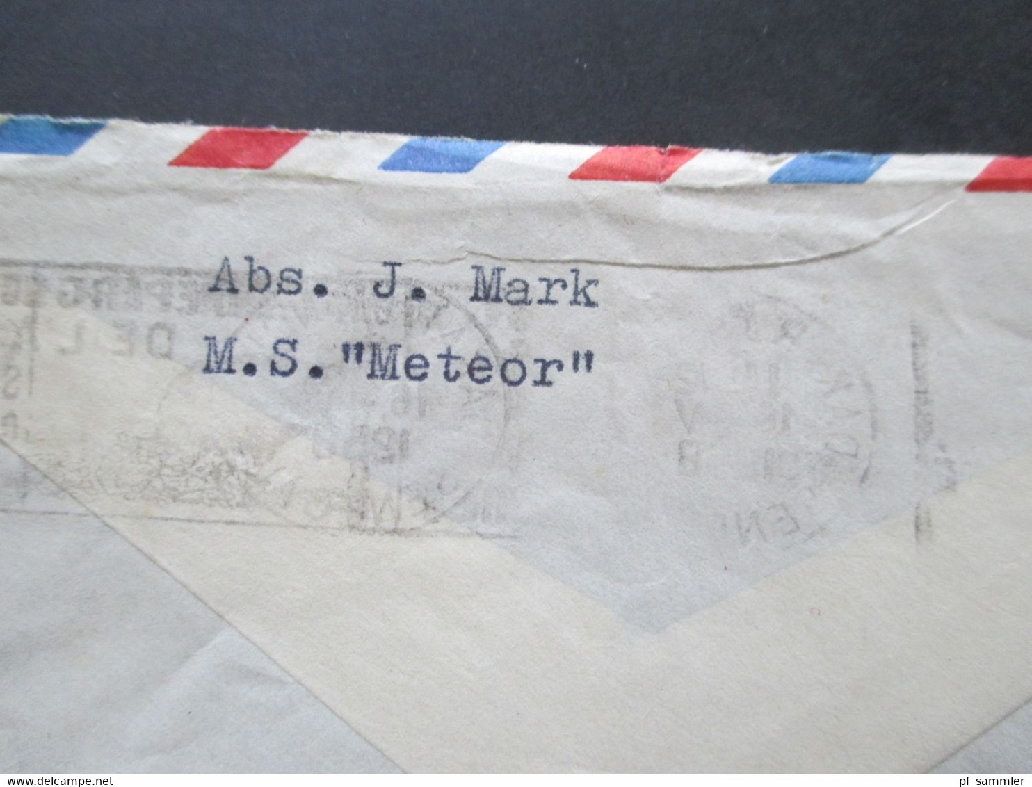 Frankreich Kolonie Senegal u. Elfenbeinküste MiF Stempel Dakar Principal Absender von M.S. Meteor Air Mail Par Avion