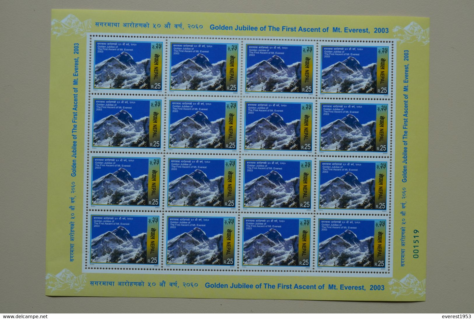 Nepal 2003 Full Sheet Everest Himalaya Mountain Montagnes Mountains - Climbing