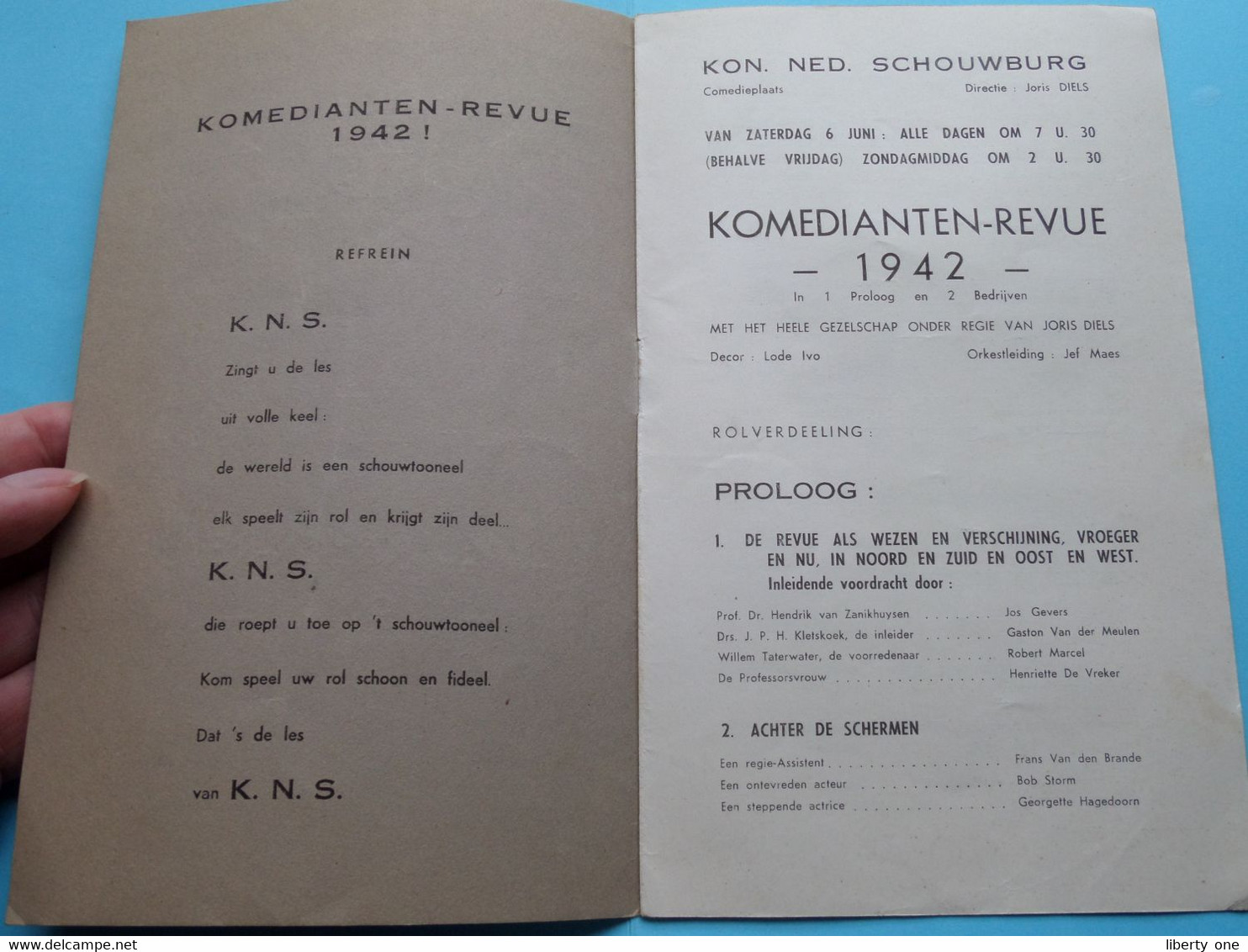 Koninklijke Nederlandsche Schouwburg (Joris Diels) KOMEDIANTEN REVUE 1942 ( Comedieplaats Antwerpen ) ! - Programmes