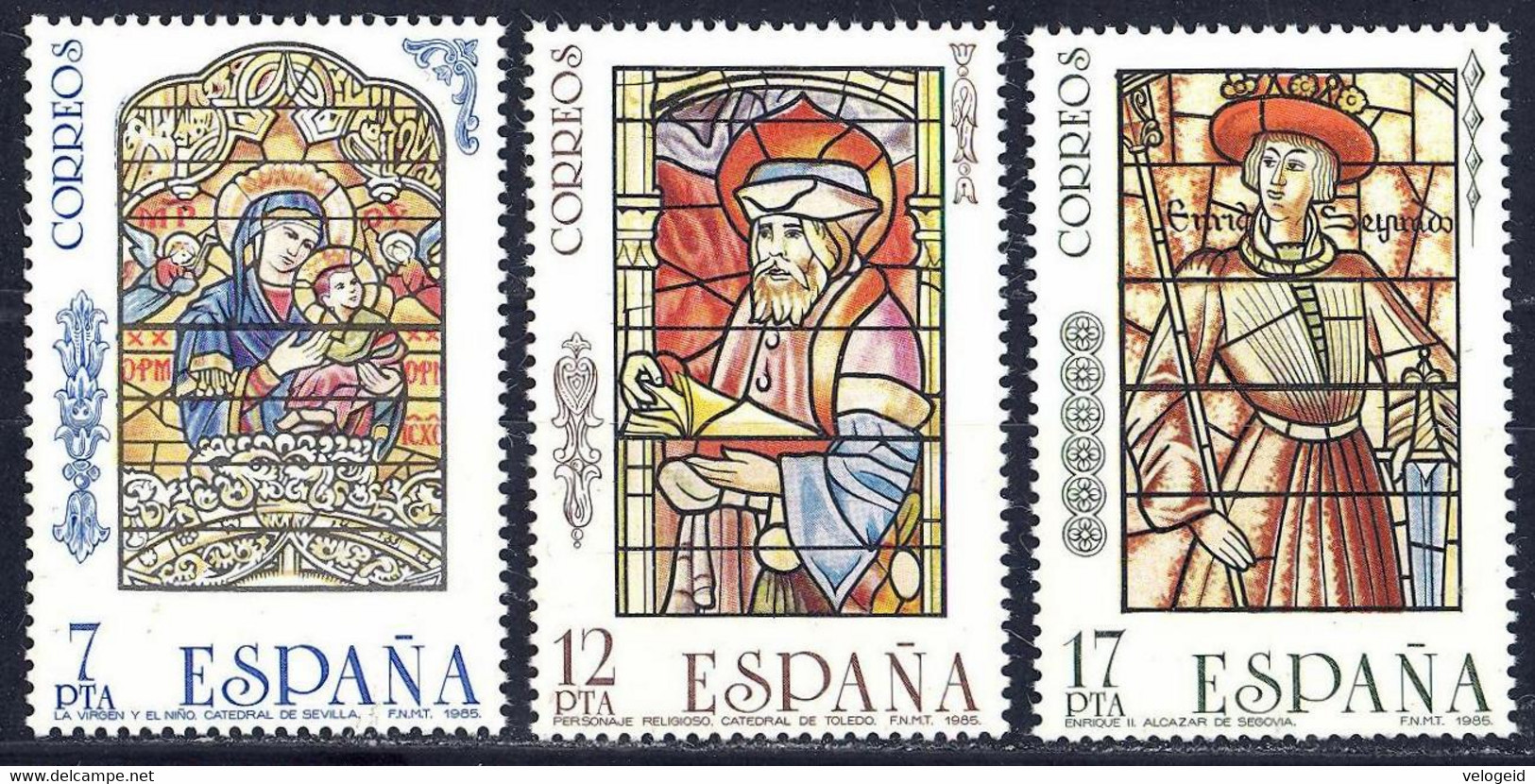 España. Spain. 1985. Vidrieras Artistica. Catedral Sevilla. Catedral Toledo. Alcazar De Segovia - Verres & Vitraux