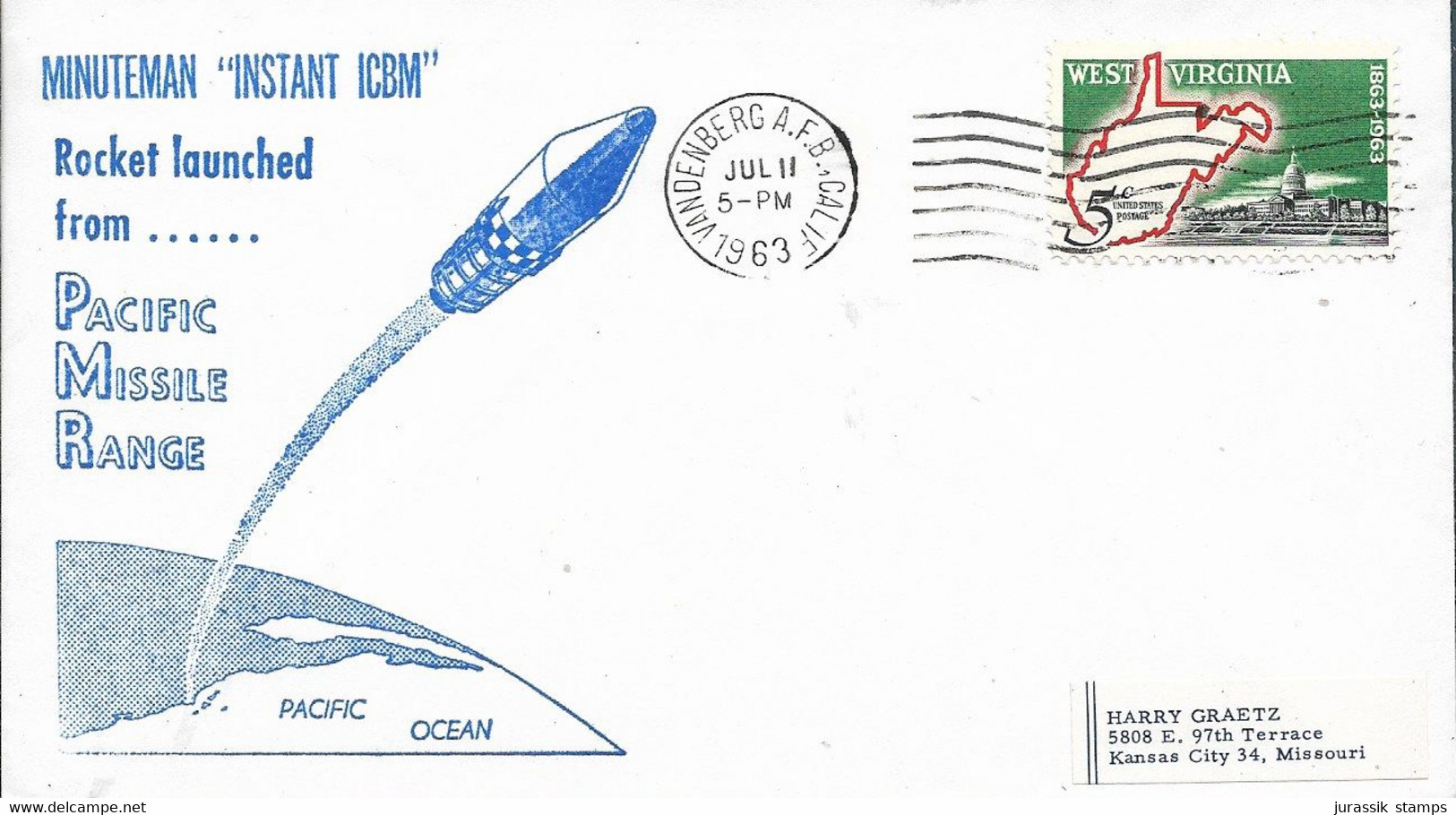United States    - 1963 FDC ROCKET LAUNHED FROM PACIFIC MISSILE RANGE  -  1582 - North  America