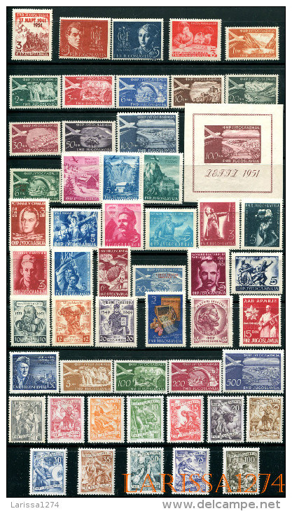 YUGOSLAVIA 1951 Complete Year MNH - Années Complètes