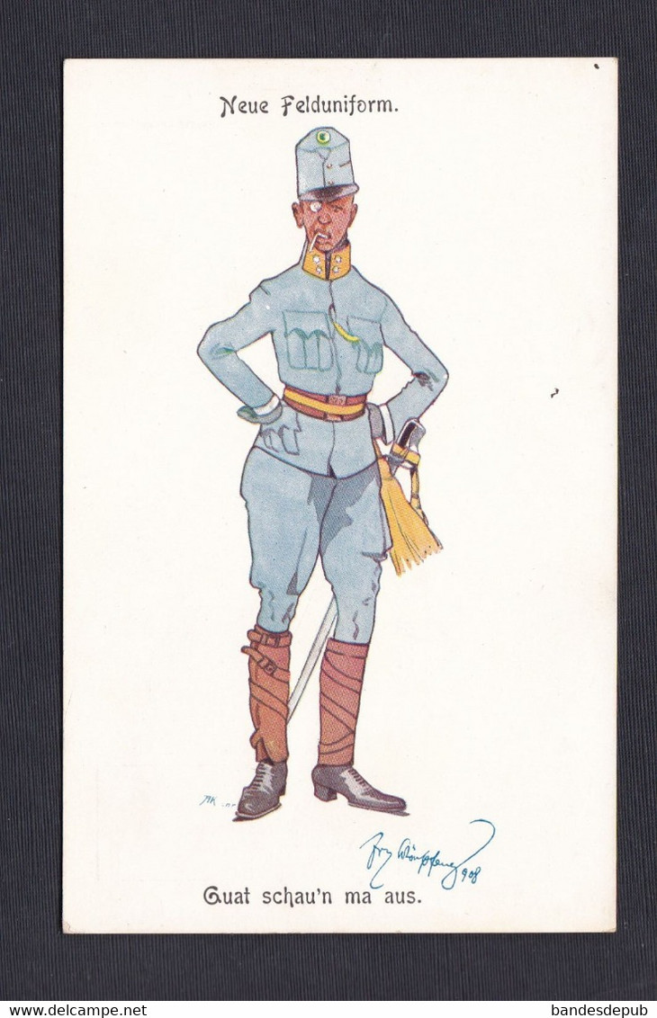 Illustrateur Fritz Schönplug Neue Felduniform ( Uniforme Armée Allemande Guat Schau'n Ma Aus Humour  44562) - Schoenpflug, Fritz