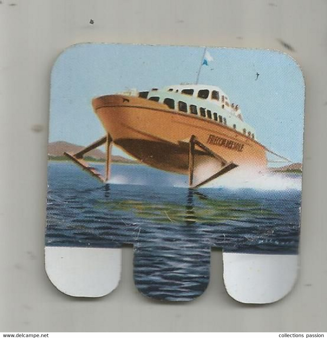 Plaque En Tole HUILOR à Monter , Bateau , LE FRECCIA DEL SOLE ,Italie 1961,bateau-planeur - Plaques En Tôle (après 1960)