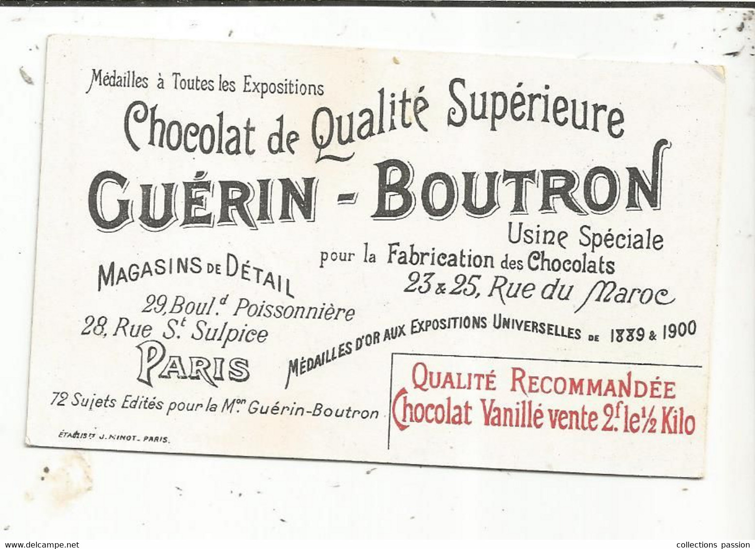 Chromo GUERIN-BOUTRON, Fabrication Du Chocolat ,salle Des Mélangeurs , 2 Scans - Guerin Boutron