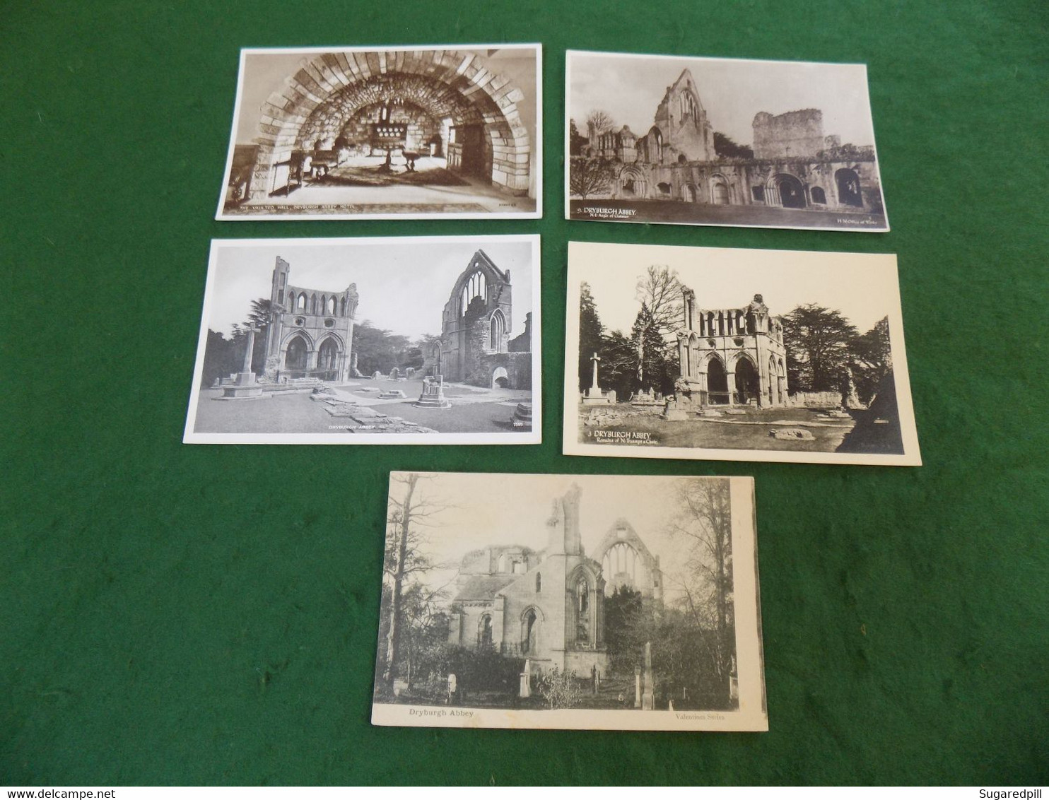 VINTAGE SCOTLAND: Dryburgh Abbey X5 B&w Sepia - Berwickshire