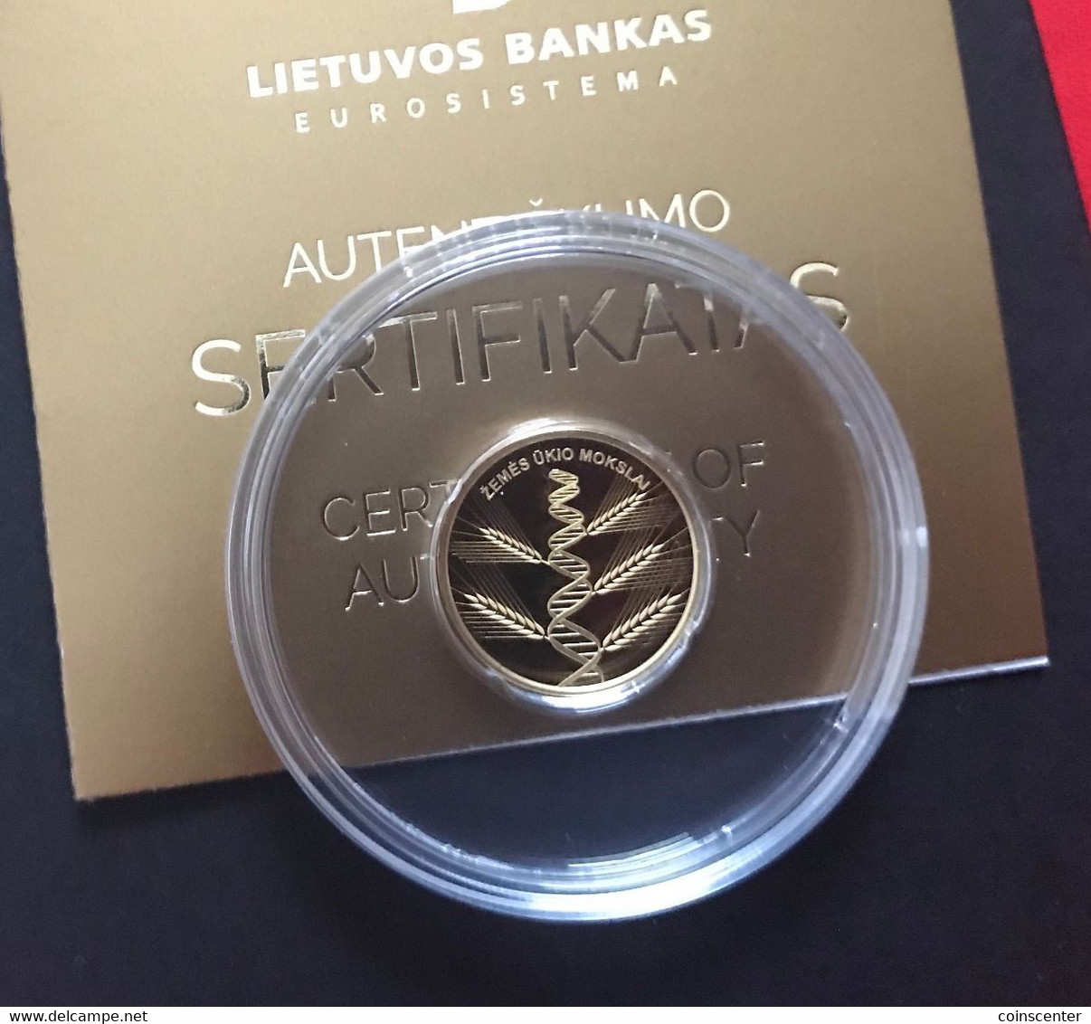 Lithuania 5 Euro 2020 "Lithuanian Science - Agricultural Sciences" AU Gold PROOF - Lithuania